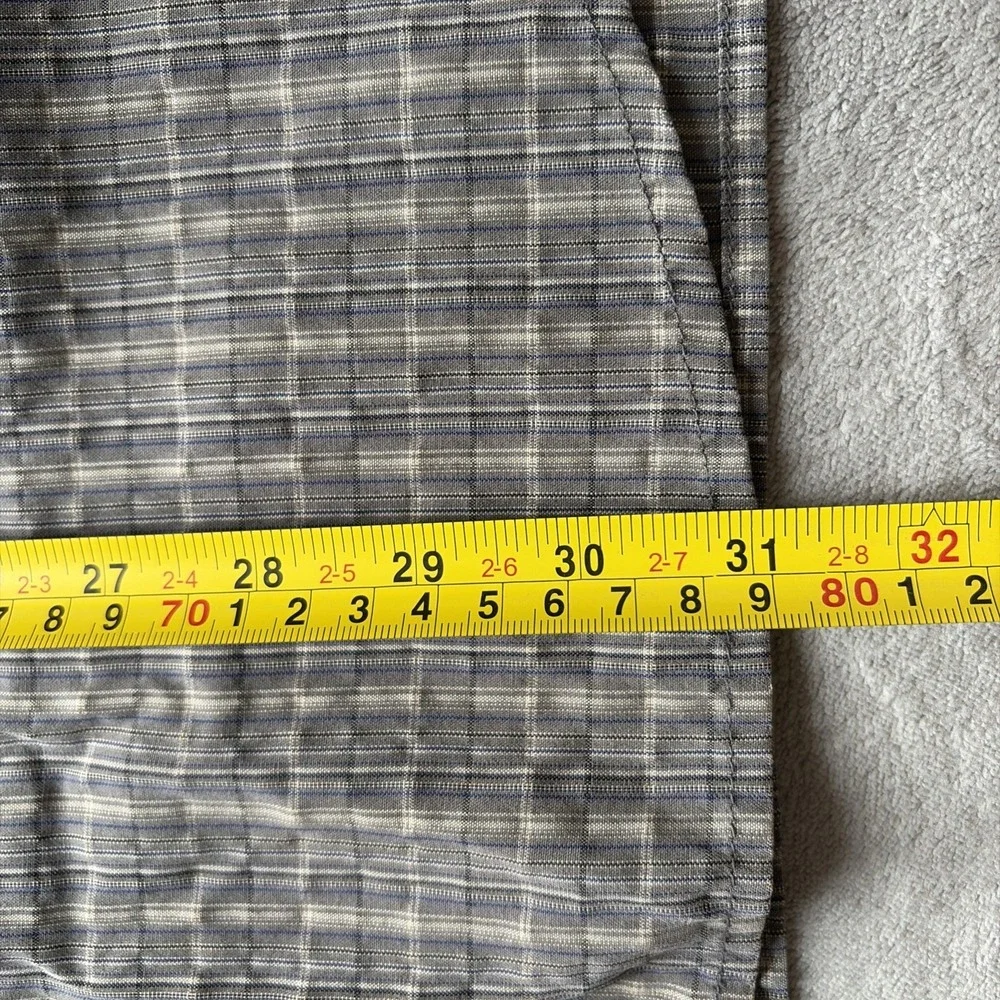 The North Face‎ Mens L Shirt Long Sleeve Zip Pocket Vented Green Plaid VTG